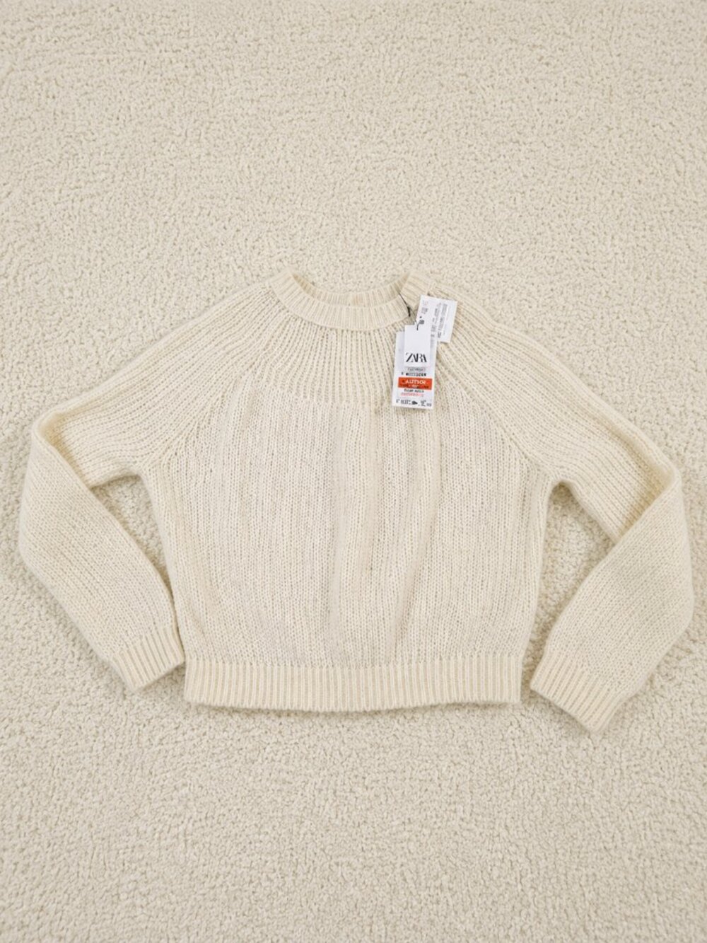 ZARA Cream Knit Sheer Yoke Reversible Cardigan Sweater Alpaca Soft Small NWT